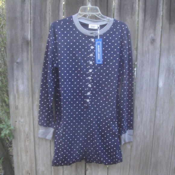 Sleepy Jones Other - Sleepy Jones Jumpsuit Pajamas Navy Blue w/ White Polka Dot NEW with Tags XL
